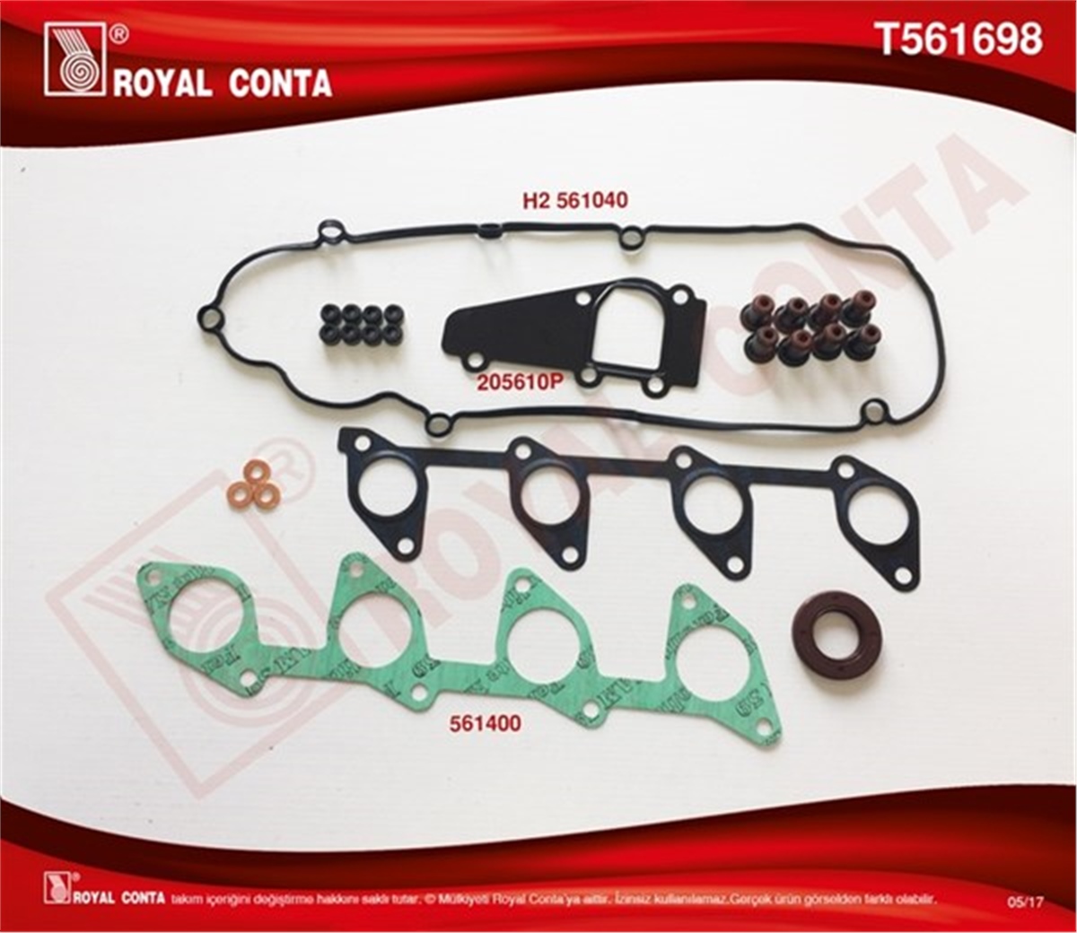 307ÜST TAKIM CONTASI REINZ KEÇELİ S.LASTİKLİ P307-P406-BOXER 2.0 HDİ SİLİNDİR KAPAK CONTASI SİZ ROYAL T561698ROYALROYAL T561698