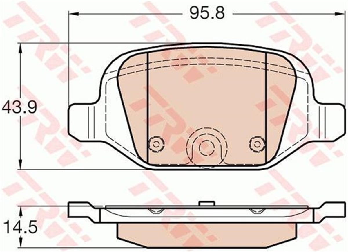 500ARKA BALATA FIAT 500-500 C 1.4 08 95.8X43.9X14.5 TRW GDB1981TRWTRW GDB1981