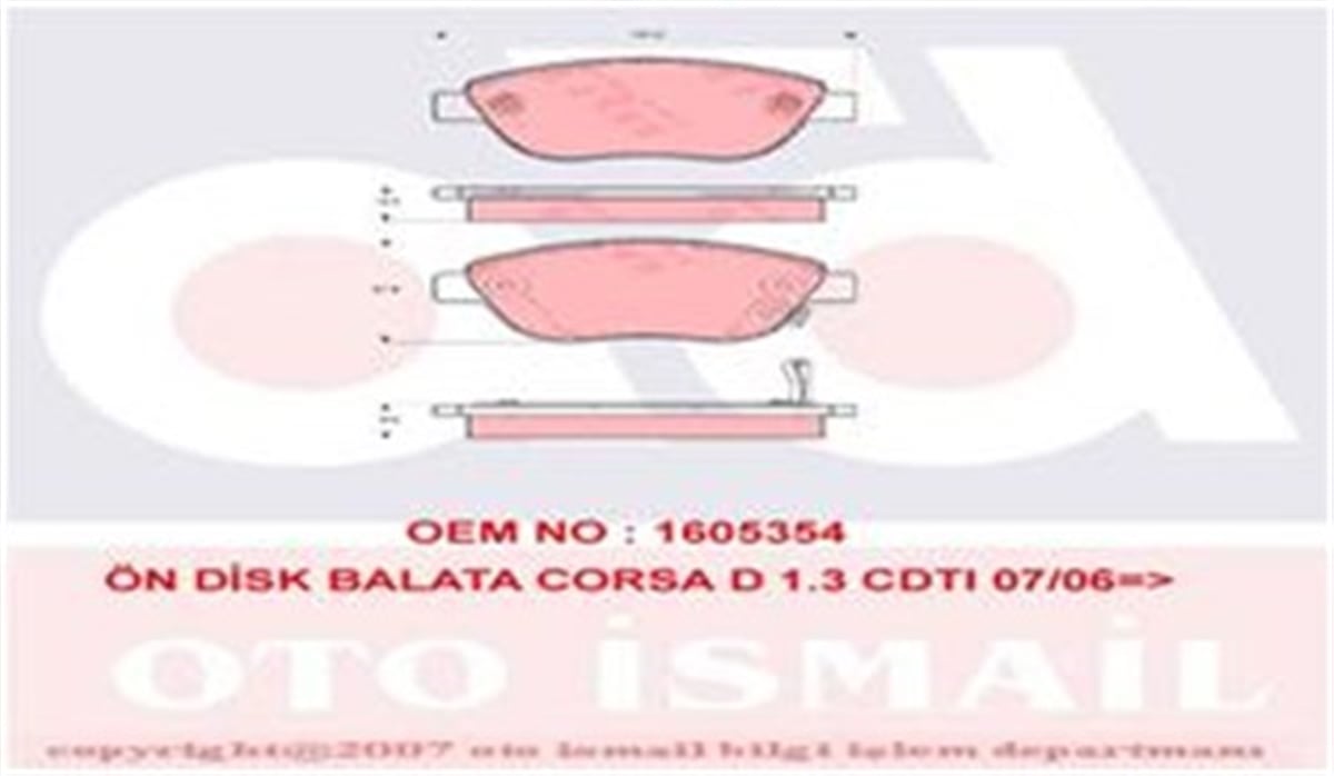 500ÖN BALATA CORSA D BÜYÜK TİP 1.3 CDTI 07-06 FIAT 500 0.9 12 1.4 1.3D 12 1.6D12 TRW GDB1701TRWTRW GDB1701