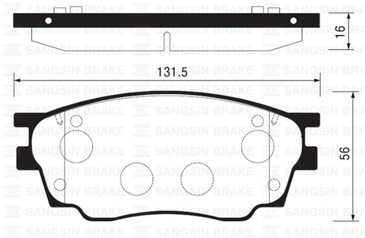 6ÖN BALATA MAZDA 6 1.8 02 1.8MZR 2.0MZR 2.2 MZR 2.5MZR 07 09 GDB3309 SANGSIN SP2027SANGSINSANGSIN SP2027