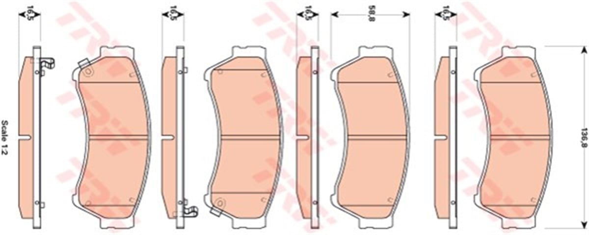6ÖN BALATA MAZDA 6 1.8MZR 2.0MZR 2.0MZRCD 2.2D 2.2MZRCD 2.5MZR 08-2007 2010 TRW GDB3501TRWTRW GDB3501