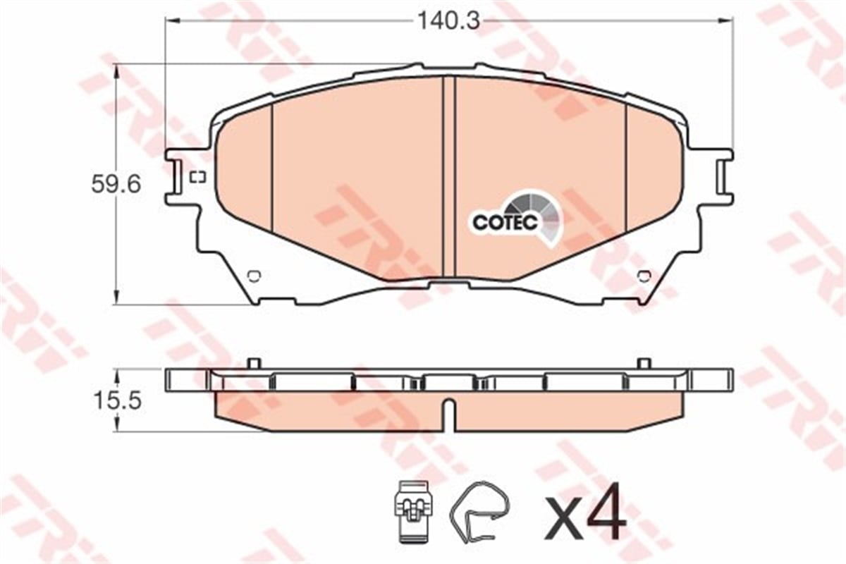 6ÖN BALATA MAZDA 6 2.0-2.2 D-2.5 13 TRW GDB3580TRWTRW GDB3580
