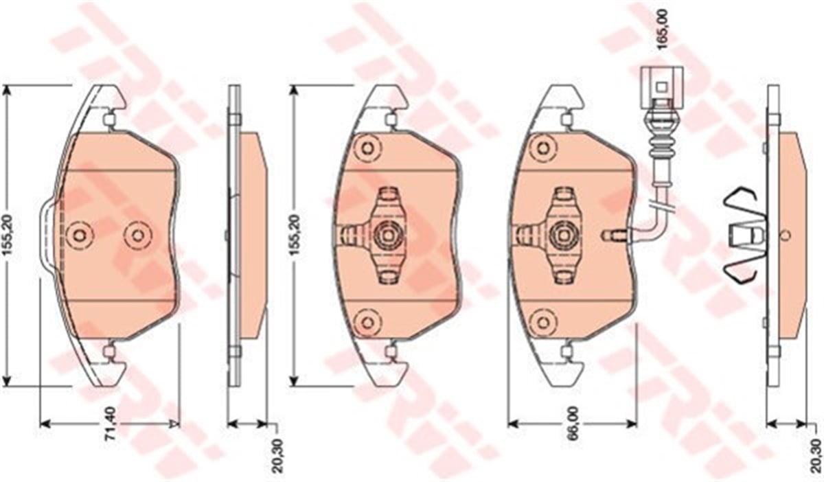 A1ÖN BALATA GOLF V 2.0TDİ 08-13 PASSAT 10 SCIROCCO 10 TOURAN 10 AUDI TT 06 AUDI A1 12 TRW GDB1807TRWTRW GDB1807