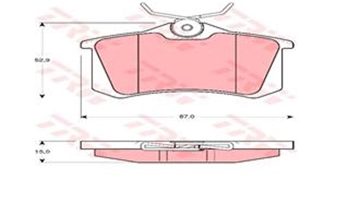 A3ARKA BALATA MEGANE II-LGN-GOLF III-IV-PASSAT III-POLO-C3-C4-P307-AUDI A3-A4 87X52.9X15MM TRW GDB823TRWTRW GDB823
