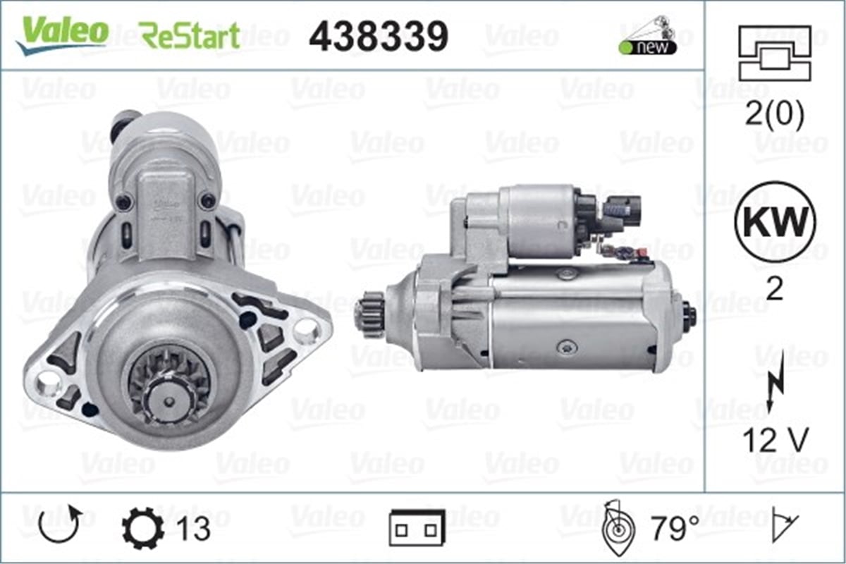 A3MARŞ MOTORU AUDI A3. Q3. SKODA OCTAVIA. VW GOLF VII VALEO 438339VALEOVALEO 438339