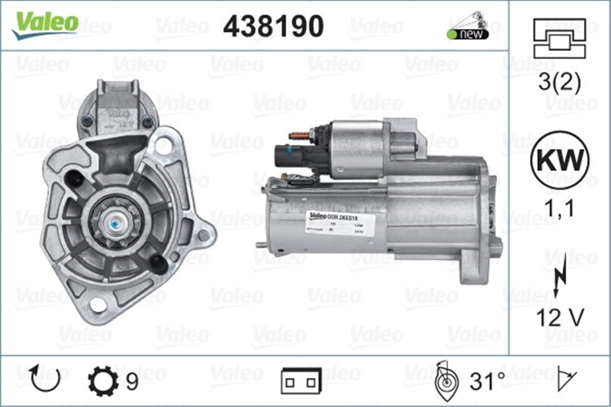 A4MARŞ MOTORU AUDI A4-A6 VALEO 438190VALEOVALEO 438190