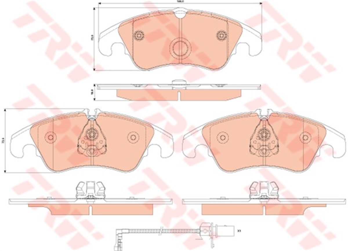 A4ÖN BALATA FİŞLİ AUDI A4-A5-A6-A7-Q5 2008 TRW GDB1768TRWTRW GDB1768