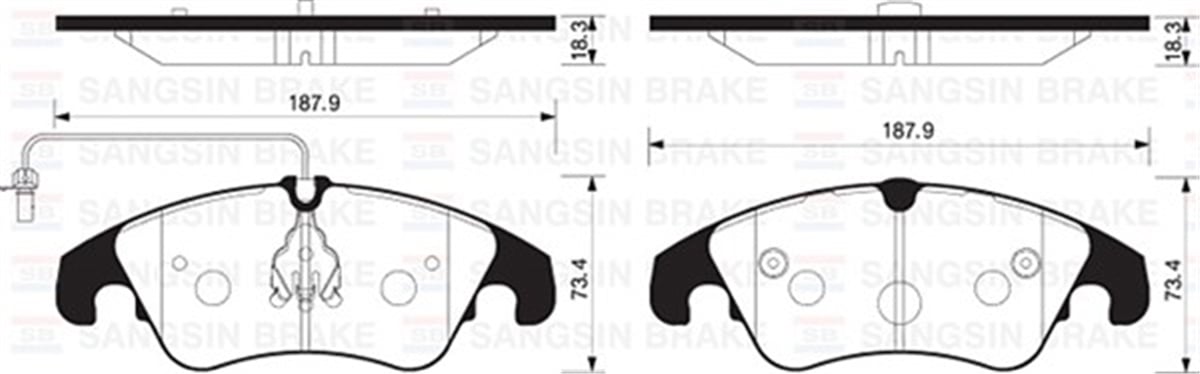 A4ÖN BALATA FİŞLİ AUDI A4-A5-A6-A7-Q5 2008 SANGSIN SP2145SANGSINSANGSIN SP2145