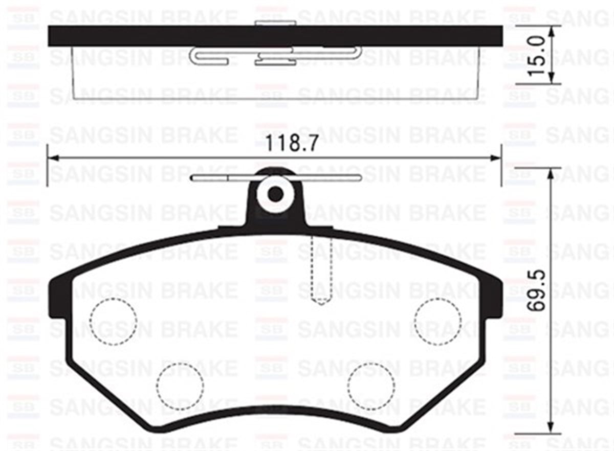 A4ÖN BALATA PASSAT 1.8 88-96 AUDI 80 A41.6 1.9TDİ 95-10 119.3X69.6X19.4 MM GDB826 SANGSIN SP2005SANGSINSANGSIN SP2005