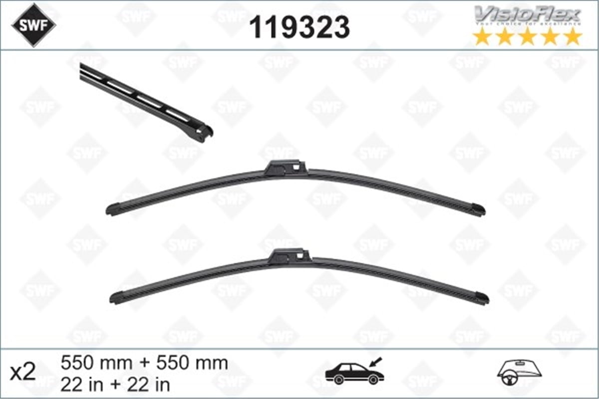 A4SİLECEK SÜPÜRGESİ ÖN A4-A6 550 X 550 MM VALEO 119323VALEOVALEO 119323