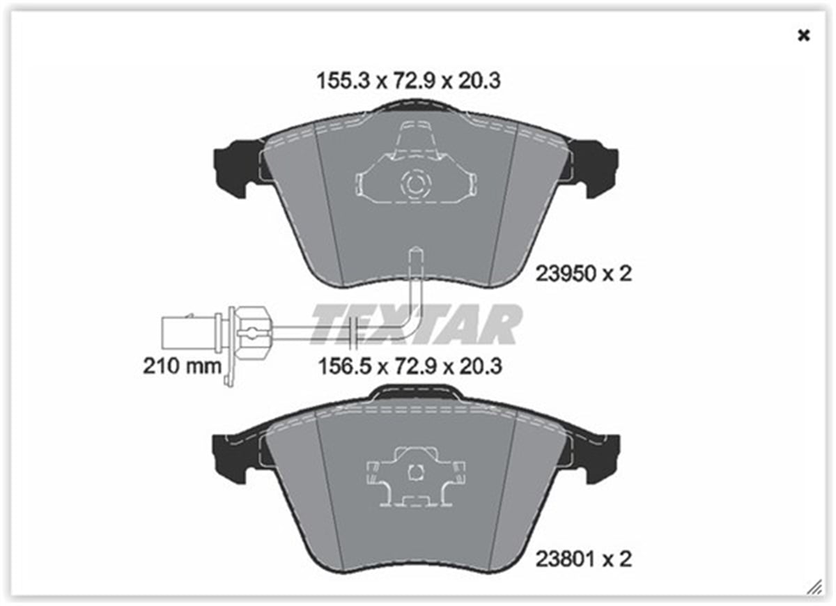 A6ÖN BALATA FİŞLİ AUDI A6-A8 2.0 3.0 TDI 3.2 FSI 06 GDB1659-GDB1617 TEXTAR 2395001TEXTARTEXTAR 2395001