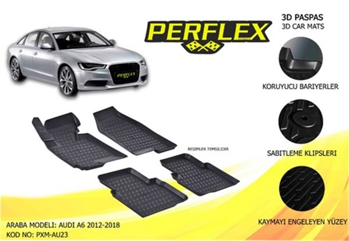 A6PASPAS 3D X-MAT HAVUZLU AUDI A6 11 SİYAH PERFLEX PXM-AU23PERFLEXPERFLEX PXM-AU23