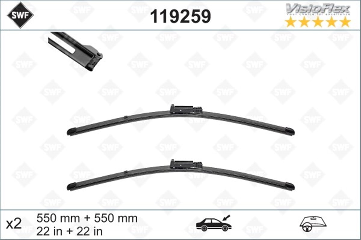 A6SİLECEK SÜPÜRGESİ ÖN A6 550 X 550 MM VALEO 119259VALEOVALEO 119259