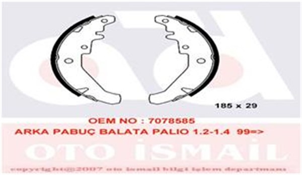 ALBEAARKA PABUÇ BALATA PALIO-SIENA-ALBEA 1.2-1.3-1.4-1.6 16V VALEO 562785VALEOVALEO 562785