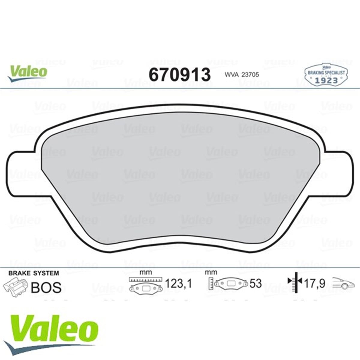 ALBEAÖN BALATA ALBEA-PALIO-STILO-SIENA DOBLO 1.3 1.9 IDEA CORSA 1.3 07 VALEO 670913VALEOVALEO 670913