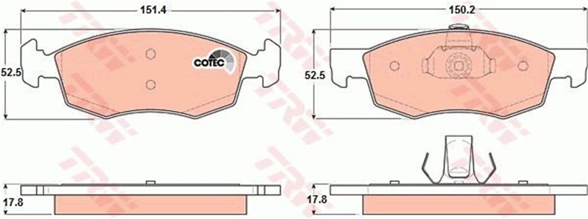 ALBEAÖN BALATA DOBLO 01 ALBEA PALIO 96 TRW GDB1588TRWTRW GDB1588