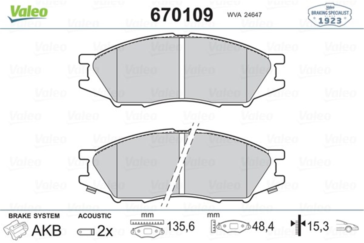 ALMERAÖN BALATA NISSAN ALMERA 06 VALEO 670109VALEOVALEO 670109