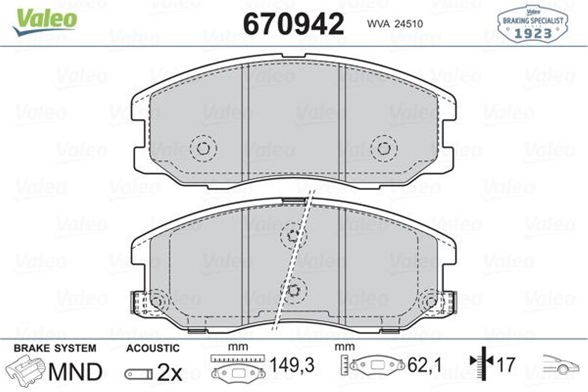 ANTARAÖN BALATA ANTARA 2.4-3.2 V6-2.0 CDTI 2.2CDTİ 05-06 10 CAPTİVA 2.0D 2.2D 2.4 3.0 3.2 06.06 11 VALEO 670942VALEOVALEO 670942