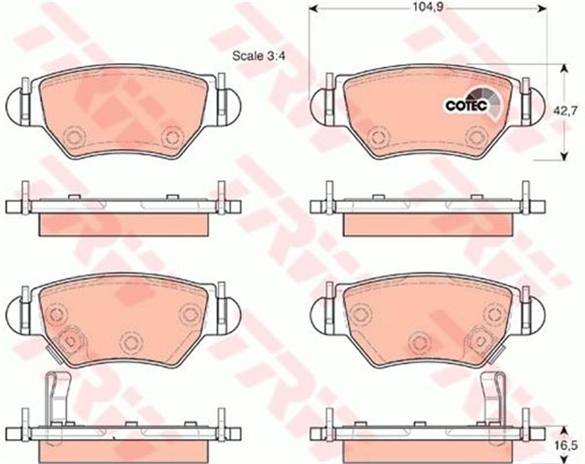 ASTRAARKA BALATA ASTRA F 98-00 ASTRA G 98-05 ZAFIRA 98-05 TRW GDB1471TRWTRW GDB1471