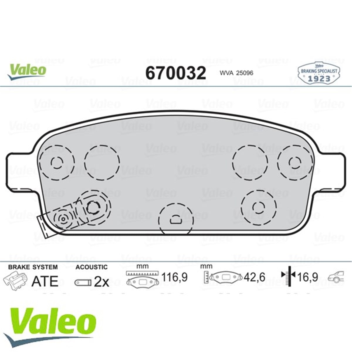 ASTRAARKA BALATA ASTRA J 1.3CDTI-1.4-1.6-1.7CDTI-2.0CDTI 10 ZAFIRA 1.4-1.8-2.0CDTI 11 GDB1927 VALEO 670032VALEOVALEO 670032