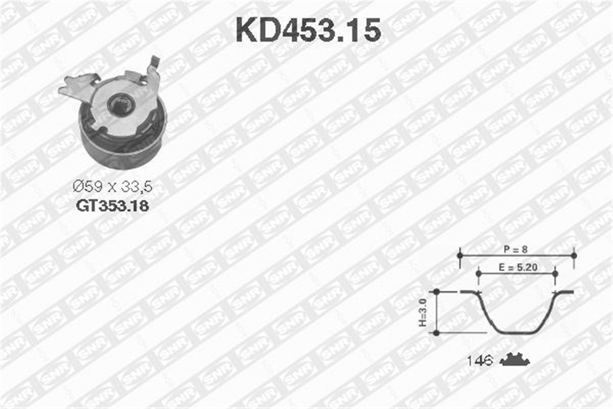 ASTRAEKSANTRİK GERGİ KİTİ 146X200 VECTRA A-OMEGA A-ASTRA F-CALIBRA-KADETT E 1.8İ-2.0İ 8V 18SV-C18NZ-20NE SNR KD45315SNRSNR KD45315