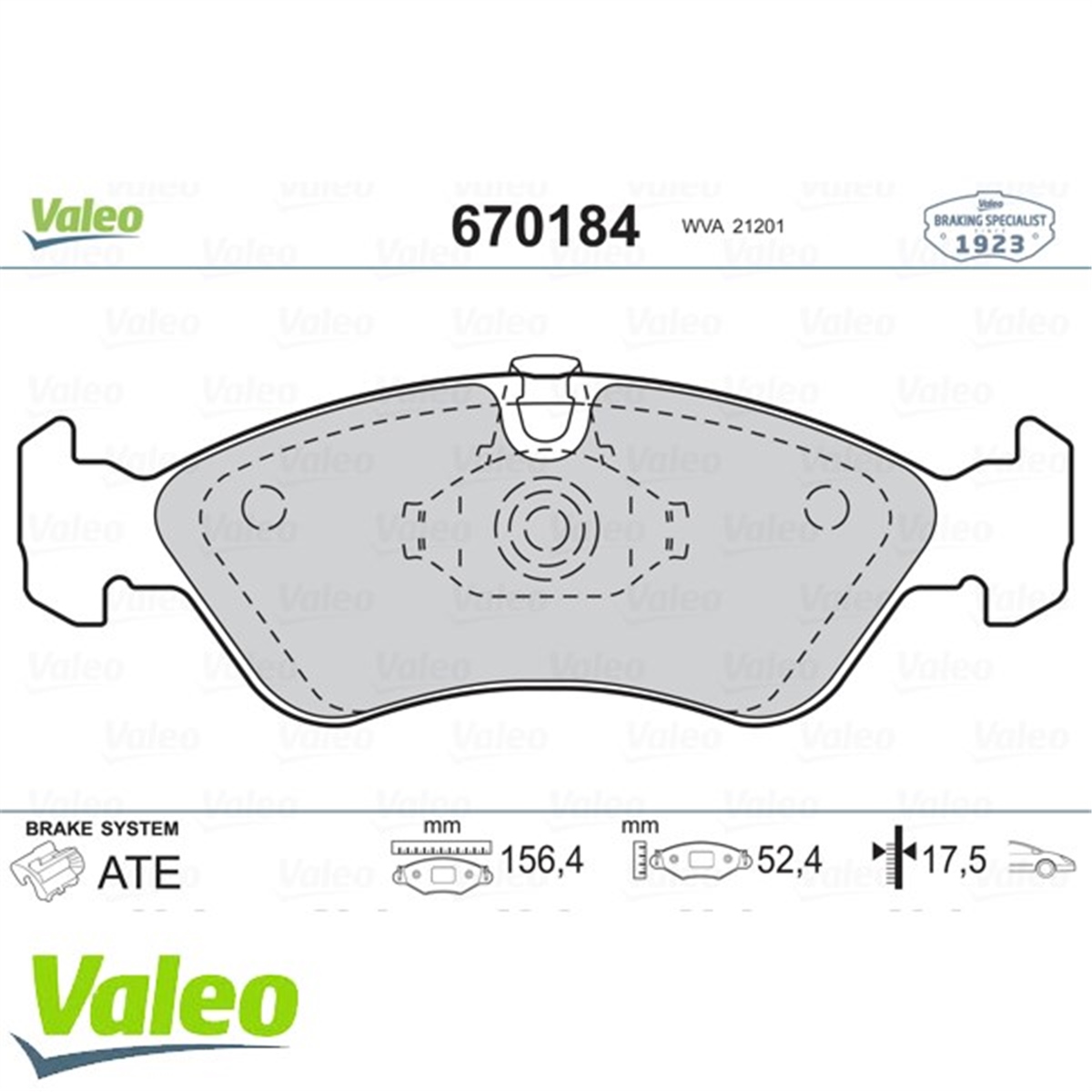 ASTRAFREN BALATASI ÖN 1605454 OPEL ASTRA F VECTRA A 89-01 BM VALEO VAL 670184VALEOVALEO 670184