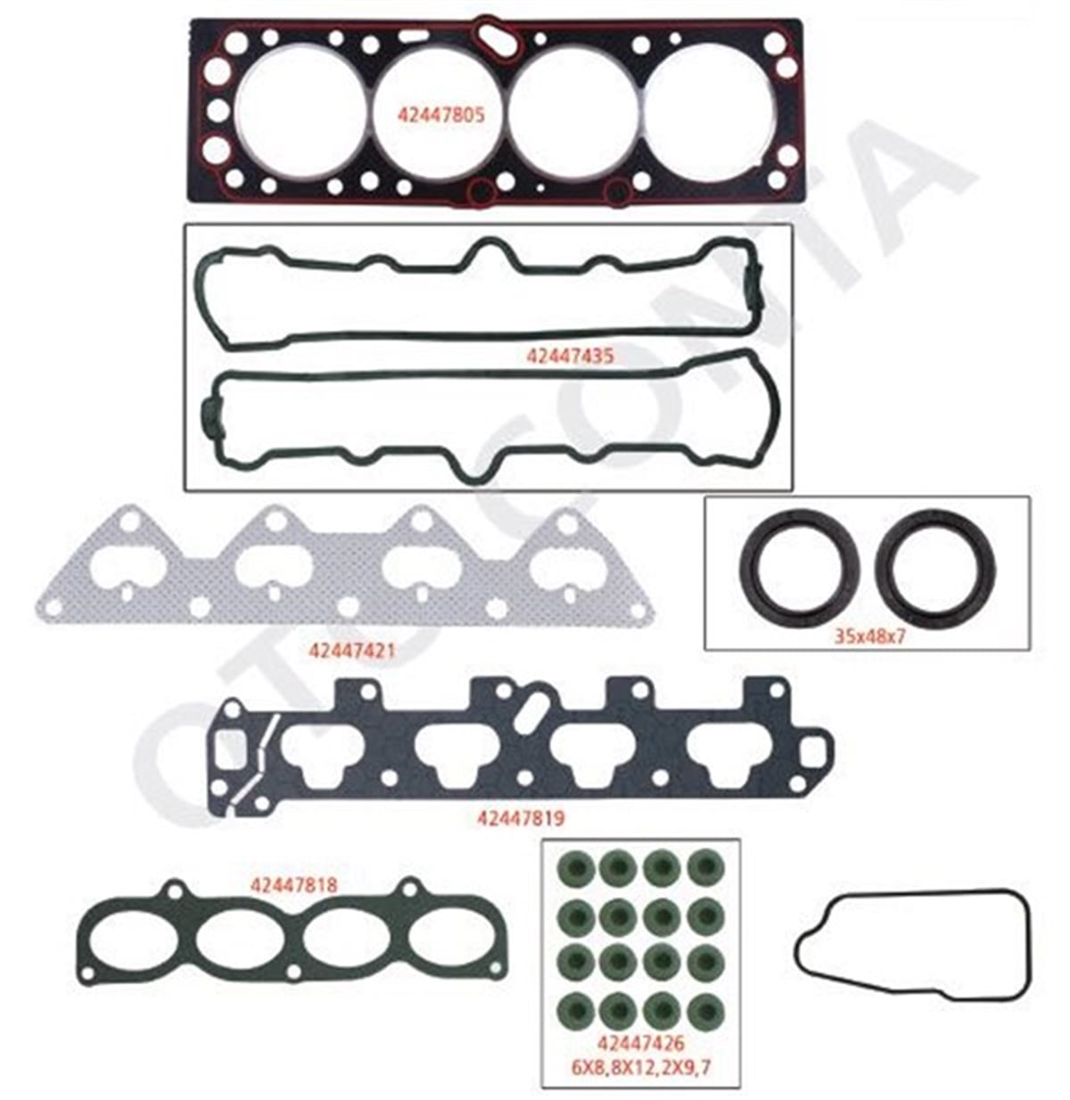 ASTRAMOTOR TAKIM CONTA KEÇESİZ ASTRA F-CORSA B-TIGRA 1.4 16V SEL-XE-ECOTEC OTOCONTA 42447801OTOCONTAOTOCONTA 42447801