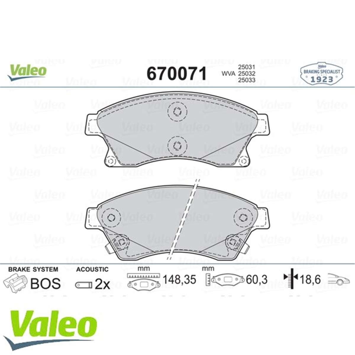 ASTRAÖN BALATA 15 INC ASTRA J 1.3 CDTI-1.4-1.4 TURBO-1.6 1.7 CDTİ 2.0CDTİ 10 AVEO 11 CRUZE 11 VALEO 670071VALEOVALEO 670071