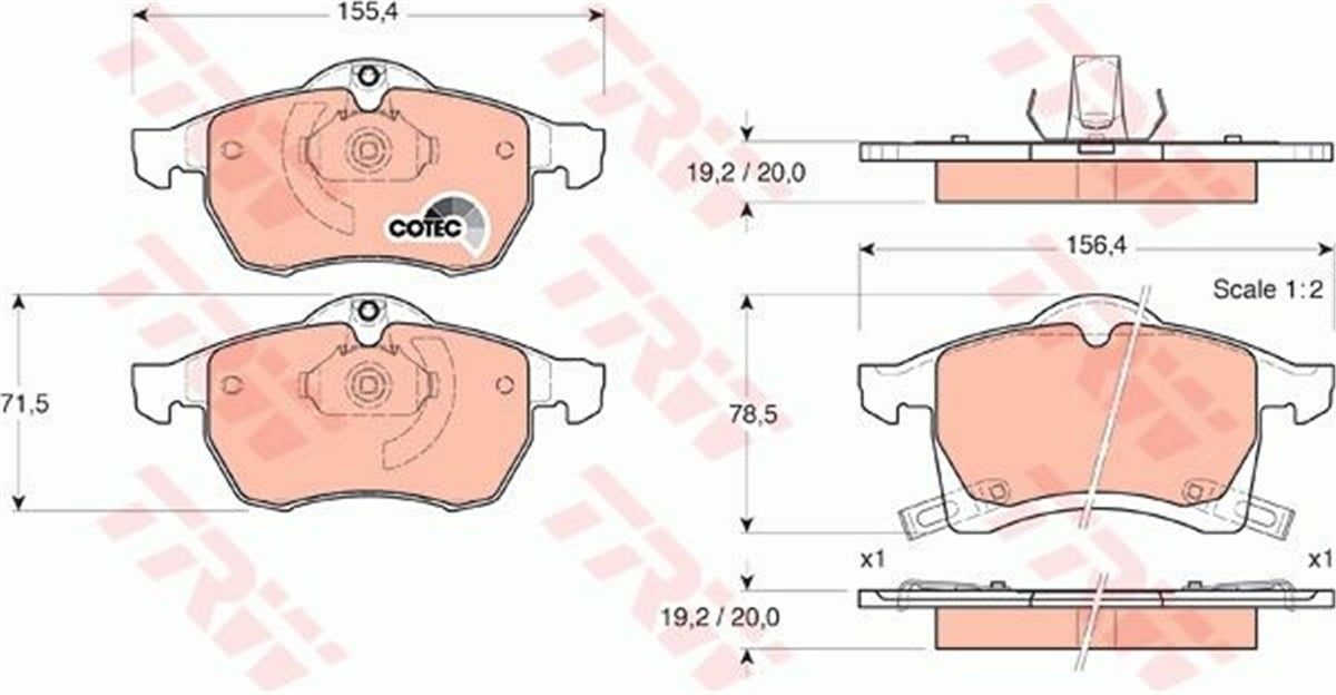 ASTRAÖN BALATA ASTRA G 1.8 00-05 ASTRA H 05 ZAFIRA 00 MERIVA 03 CORSA C D 03 COMBO 04 TRW GDB1350TRWTRW GDB1350