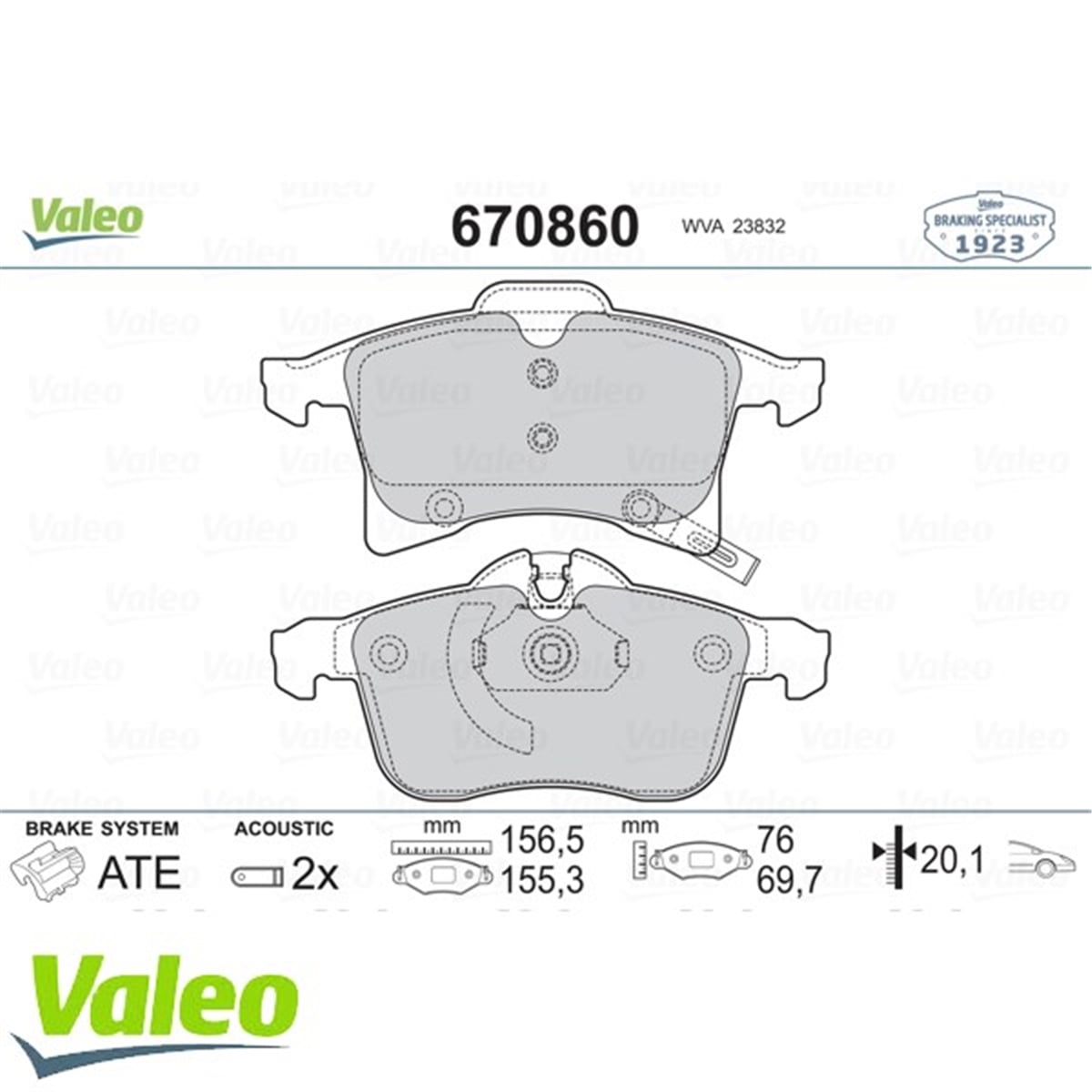 ASTRAÖN BALATA ASTRA H 04 MERIVA 03 ZAFIRA 05 CORSA C D 03 COMBO 04 VALEO 670860VALEOVALEO 670860
