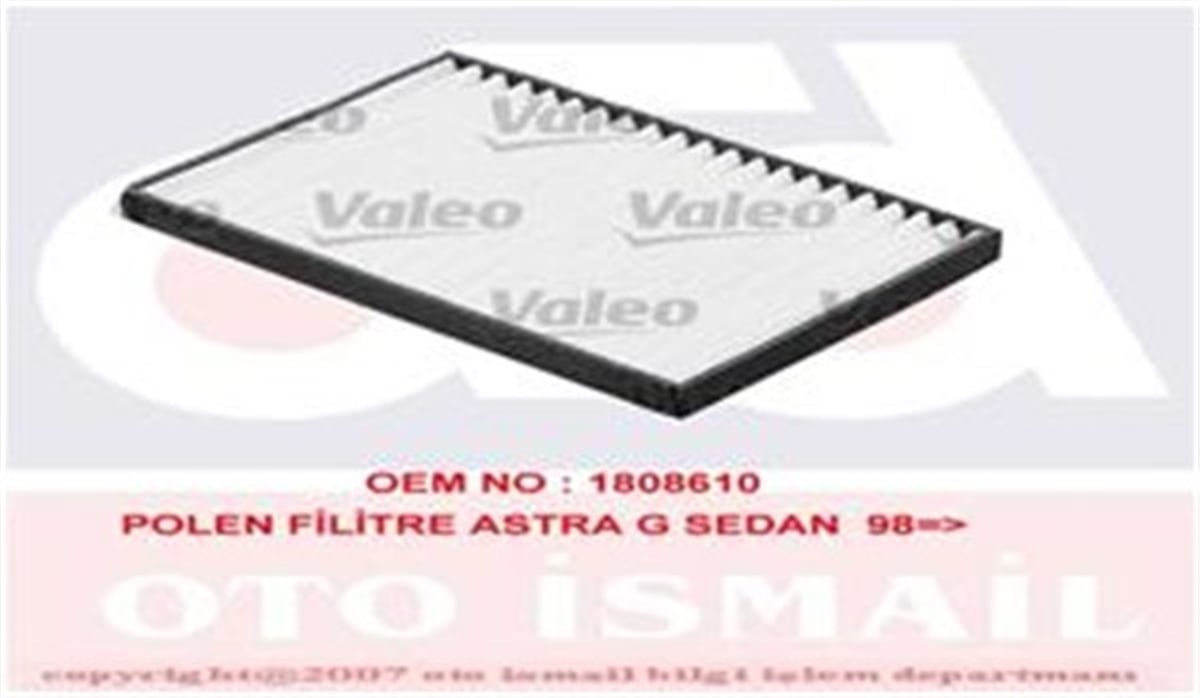 ASTRAPOLEN FİLTRESİ DİKDÖRTGEN ASTRA G 98-04 - ASTRA H 04-14 -ZAFIRA A 98-10 1.4-1.6-1.8-2.0T-16V VALEO 698662VALEOVALEO 698662