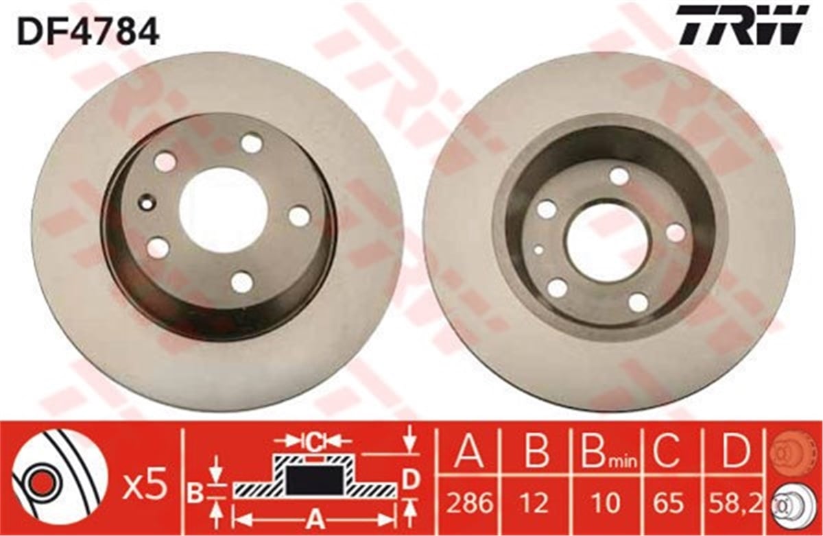AUDIFREN DİSKİ ARKA DDF1848 8J0615601 VW AUDI TT 08-14 BM TRW TRW DF4784TRWTRW DF4784