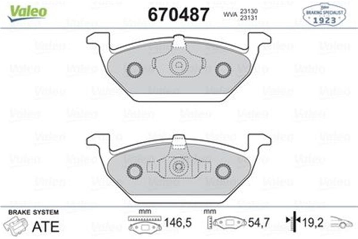 AUDIGDB1357 ÖN BALATA GOLF IV BORA 97-6.05 POLO 99 OCTAVIA 97 LEON TOLEDO 99-06 IBIZA 02 AUDI VALEO 670487VALEOVALEO 670487