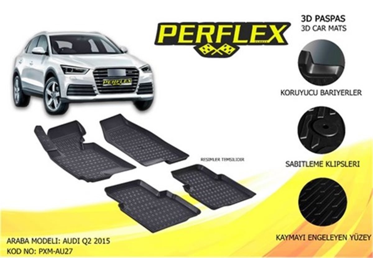 AUDIPASPAS 3D X-MAT HAVUZLU AUDI Q2 15 SİYAH PERFLEX PXM-AU27PERFLEXPERFLEX PXM-AU27
