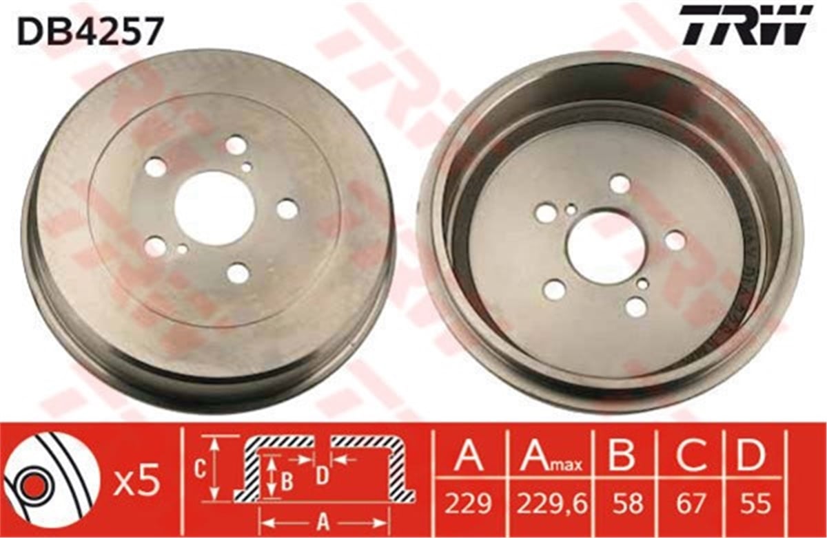 AVENSISFREN KAMPANASI AVENSIS 1.6-1.8-1.9-2.0 1997-2003 TRW DB4257TRWTRW DB4257