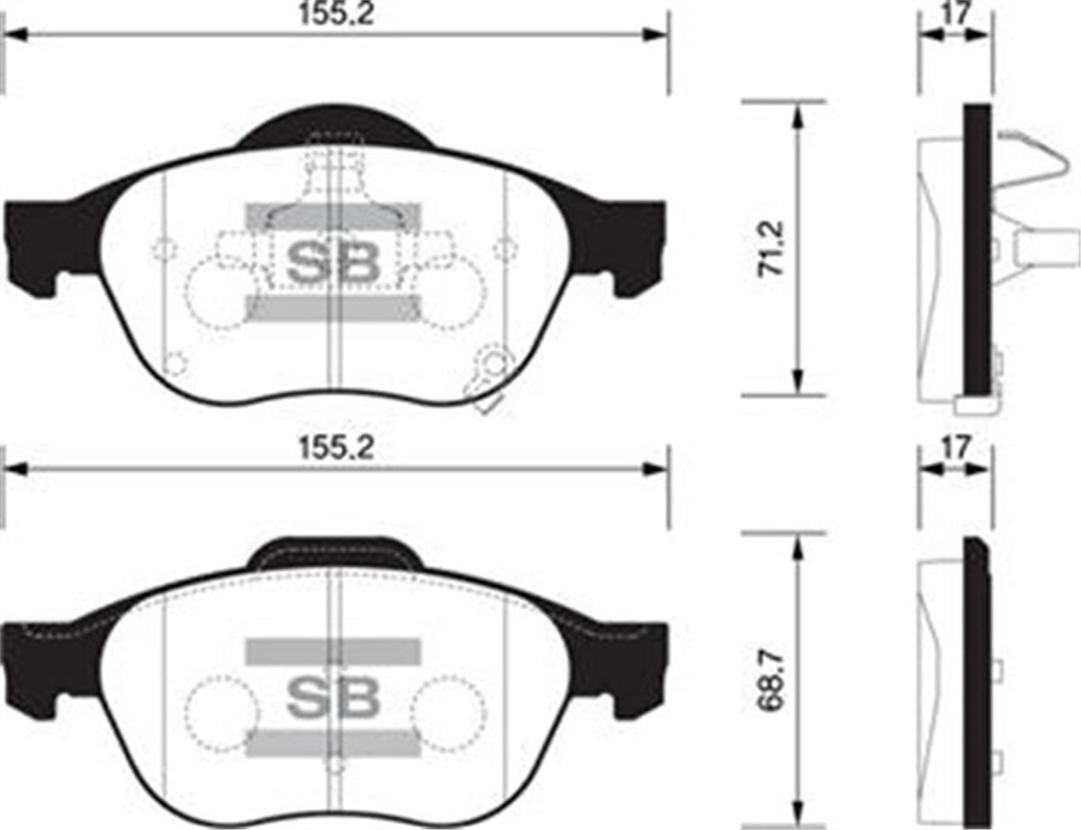 AVENSISÖN BALATA AVENSIS 1.8 VVTI- 2.0 VVTI 01-03 15 LİK SANGSIN SP1574SANGSINSANGSIN SP1574