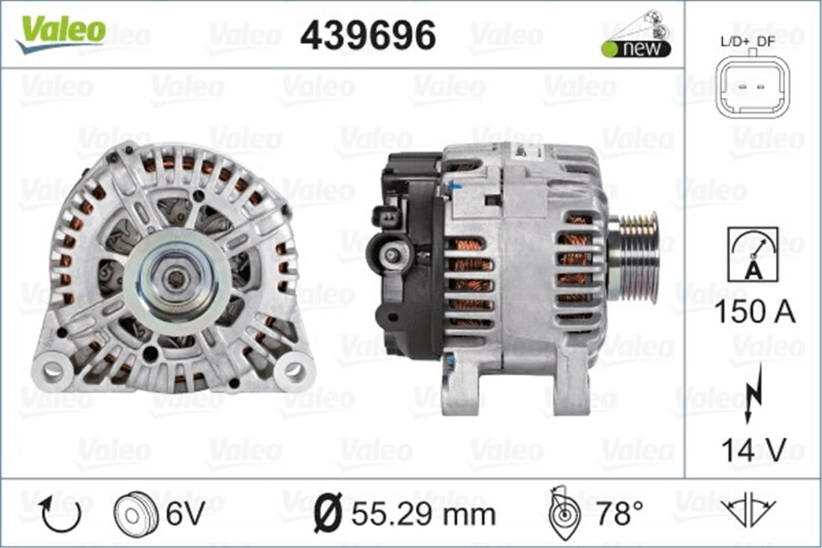C1ALTERNATÖR PSA ESKI 439503 CITROEN BRLN.C1-3-5 VALEO 439696VALEOVALEO 439696