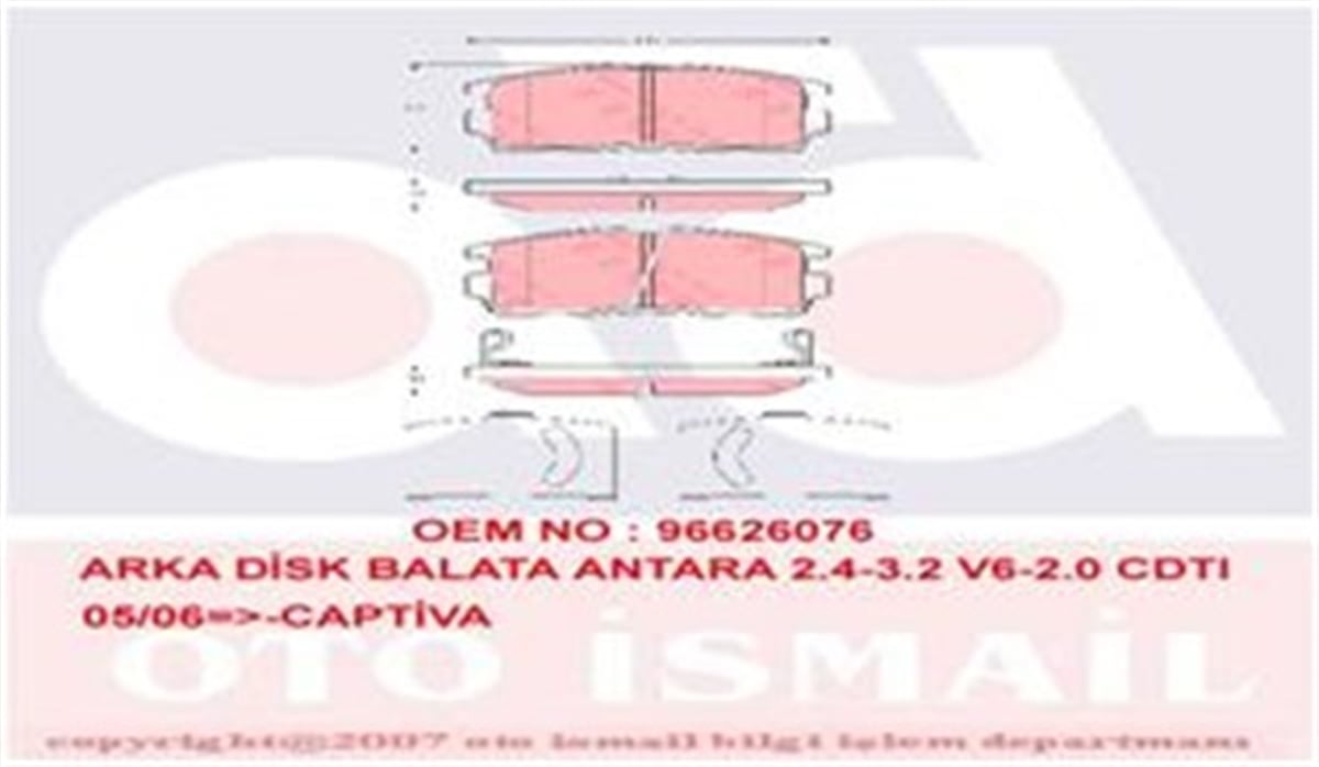 CAPTIVAFREN BALATASI ARKA 96626076 OPEL CAPTİVA ANTARA 07- Z20S TRW TRW GDB1716TRWTRW GDB1716