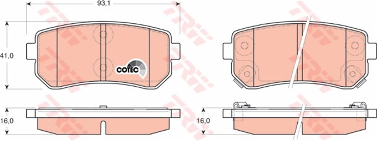 CEEDARKA BALATA ACCENT ERA 1.4 GL-1.5 CRDI-1.6 GLS 05 10 KIA RIO 02 KIA CEED 07 10 SPORTAGE 06 TRW GDB3421TRWTRW GDB3421