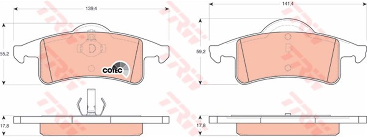 CHEROKEEARKA BALATA JEEP GRAND CHEROKEE 2.5 TD 95-01 2.7CRD 01-05 3.1TD 4.0 4.7 99-05 TRW GDB4127TRWTRW GDB4127