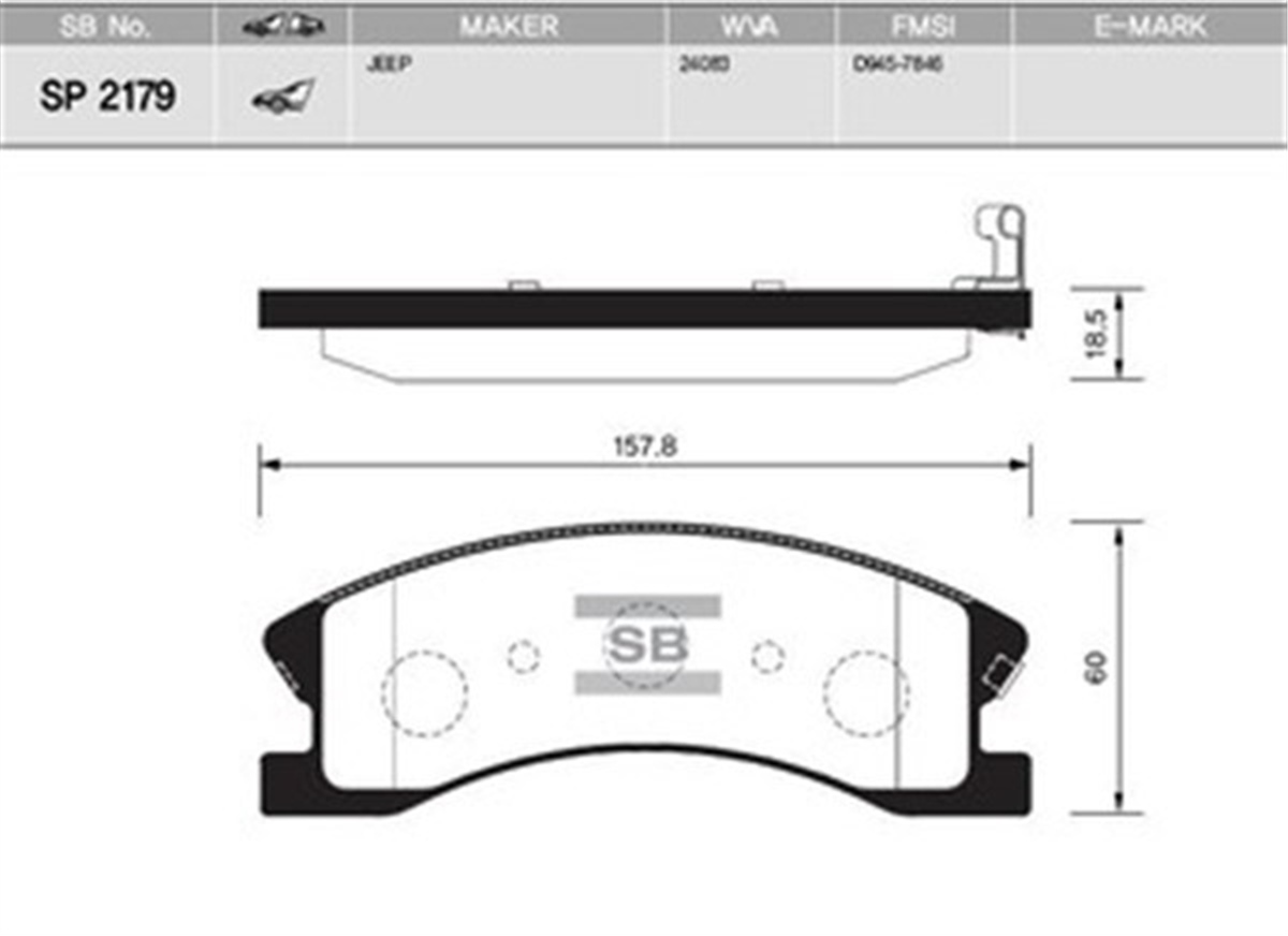 CHEROKEEÖN BALATA GRAND CHEROKEE II 2.7CRD 01-02 4.0-4.7 99-05 3.1TD 99-01 GDB4133 SANGSIN SP2179SANGSINSANGSIN SP2179