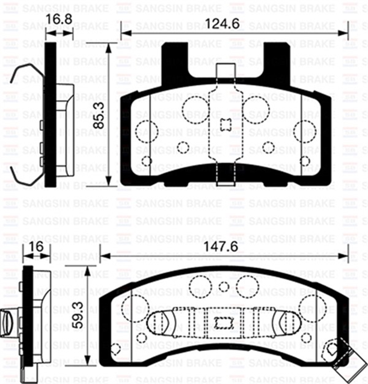 CHEVROLETÖN BALATA DİSK CADILLAC ESCALEDE 06 GMC SIERRA 07 CHEVROLET TAHOE 94-96 GDB4031 SANGSIN SP1288SANGSINSANGSIN SP1288