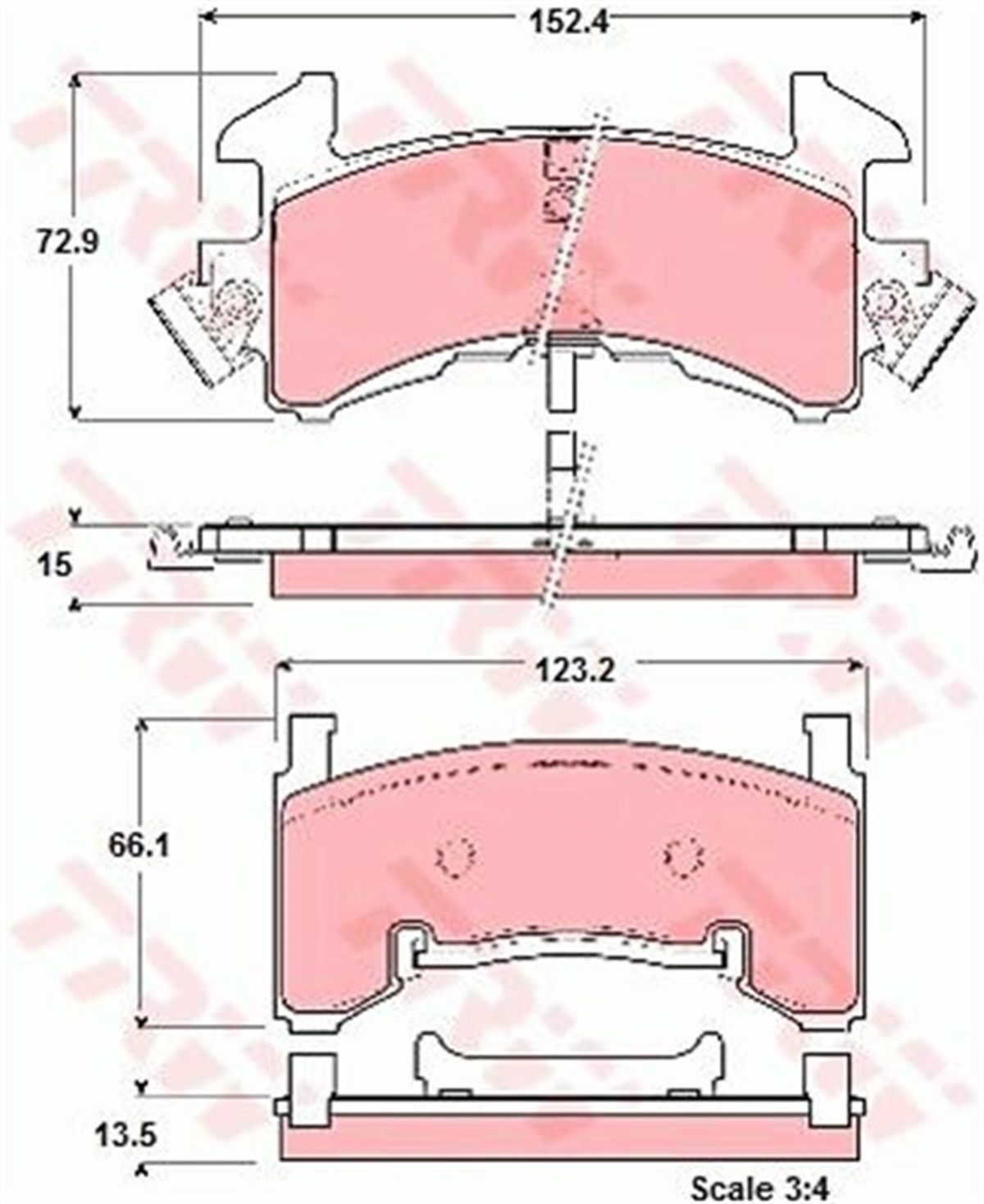 CHEVROLETÖN FREN BALATASI CHEVROLET BLAZER 91-94 CAMARO 86-89 S10 94-02 TRW GDB1272TRWTRW GDB1272