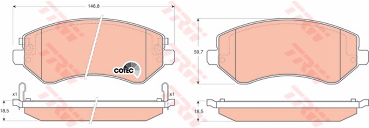 CHRYSLERÖN BALATA CHRYSLER VOYAGER III 2.4 02-08 2.5 CRDI 02-08 3.3 00-08 15 TEKERLEK İÇİN TRW GDB4126TRWTRW GDB4126