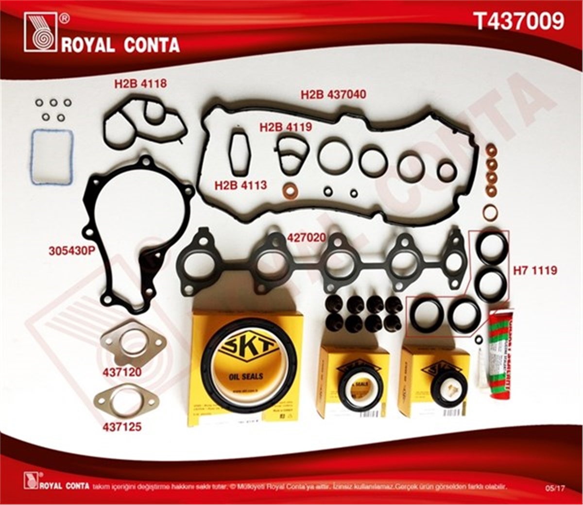 CITROENMOTOR TAKIM CONTA SKT KEÇELİ-SUB.LASTİKLİ-SİLİNDİR KAPAK CONTASI SİZ FLESTA 1.4 TDCİ- P206 1.4HDİ-CITROEN 1.4 HDİ ROYAL T437009ROYALROYAL T437009