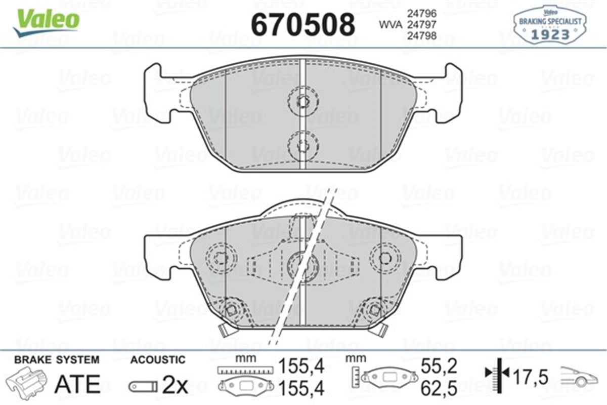 CIVICÖN BALATA CIVIC VIII 12 VALEO 670508VALEOVALEO 670508