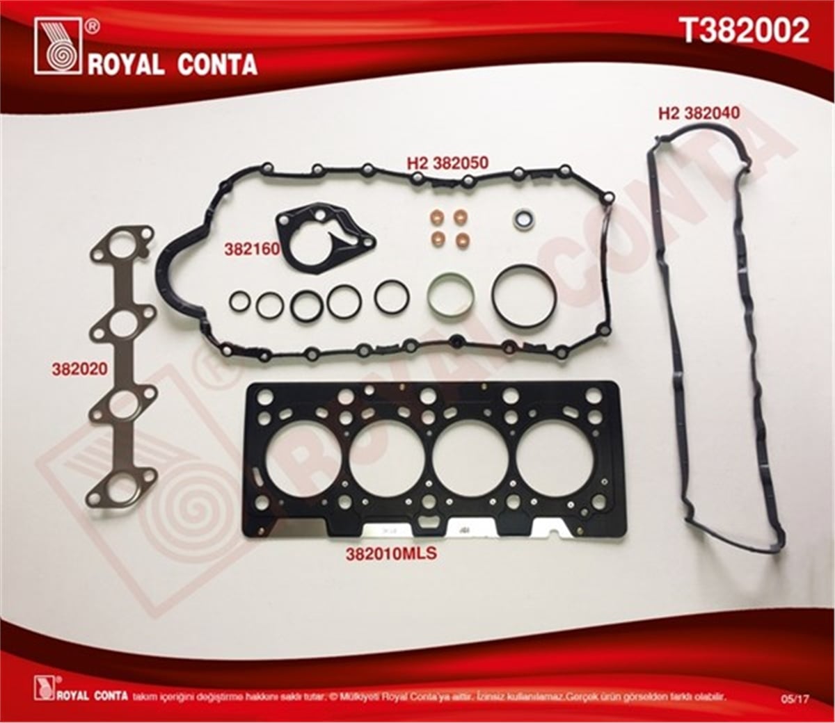 CLIOMOTOR TAKIM CONTA ÇOK KATLI ÇELİK CLIO-MEGANE-KANGOO 1.5 DCI K9K ROYAL T382002ROYALROYAL T382002
