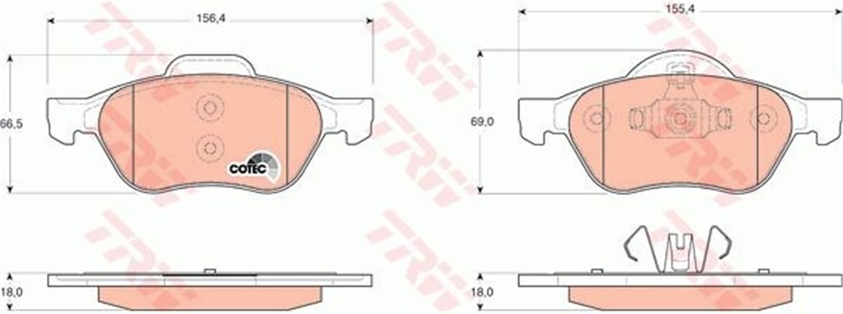 CLIOÖN BALATA MEGANE II SCENIC 15 DCI-1.6 16V 03 CLIO III 2.016V 2.06 TRW GDB1687TRWTRW GDB1687