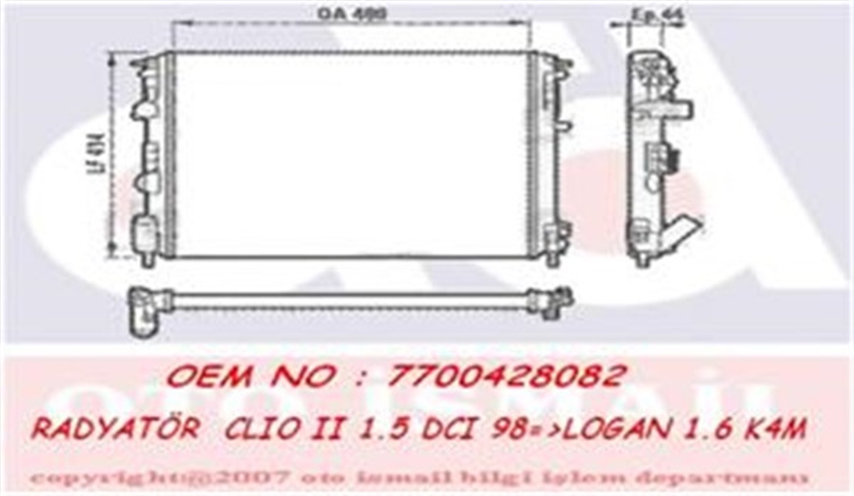 CLIORADYATOR CLIO II-KANGOO-LOGAN1.5 DCI-1.6 16V-1.9 DTI-K4M AC MEK 480X414.5X23 VALEO 732621VALEOVALEO 732621