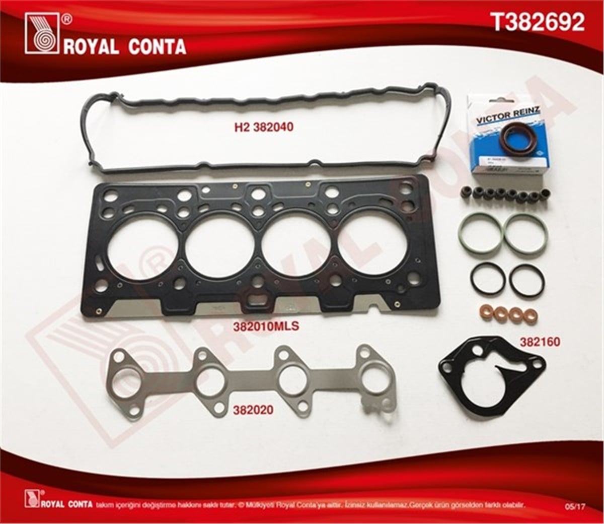 CLIOÜST TAKIM CONTA CLIO-MEGANE-KANGOO 1.5 DCI K9K ROYAL T382692ROYALROYAL T382692